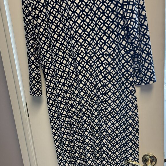 Ralph Lauren dress, navy/white pattern, size 18 - Picture 3 of 4
